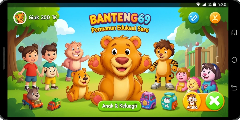 Antarmuka BANTENG69 yang cerah dan ramah anak.