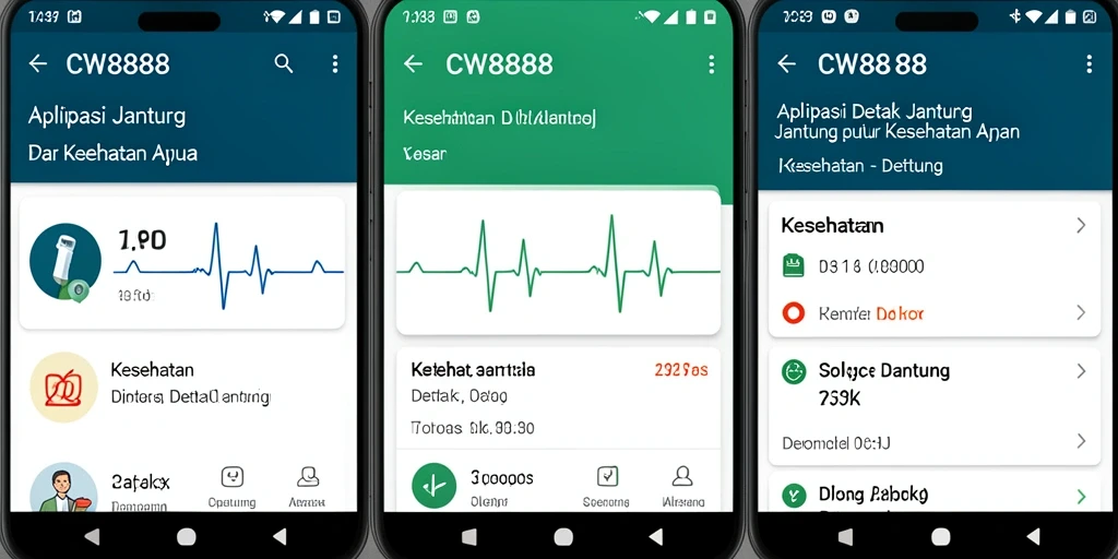 Antarmuka CW8888 yang menampilkan fitur detak jantung secara real-time.