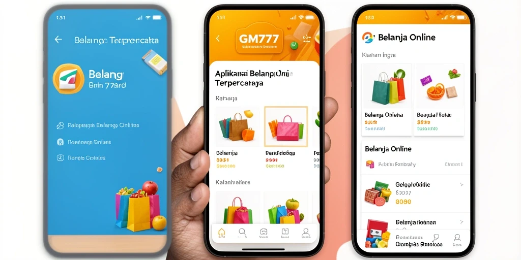 Antarmuka pengguna GM777 untuk belanja online yang menarik.