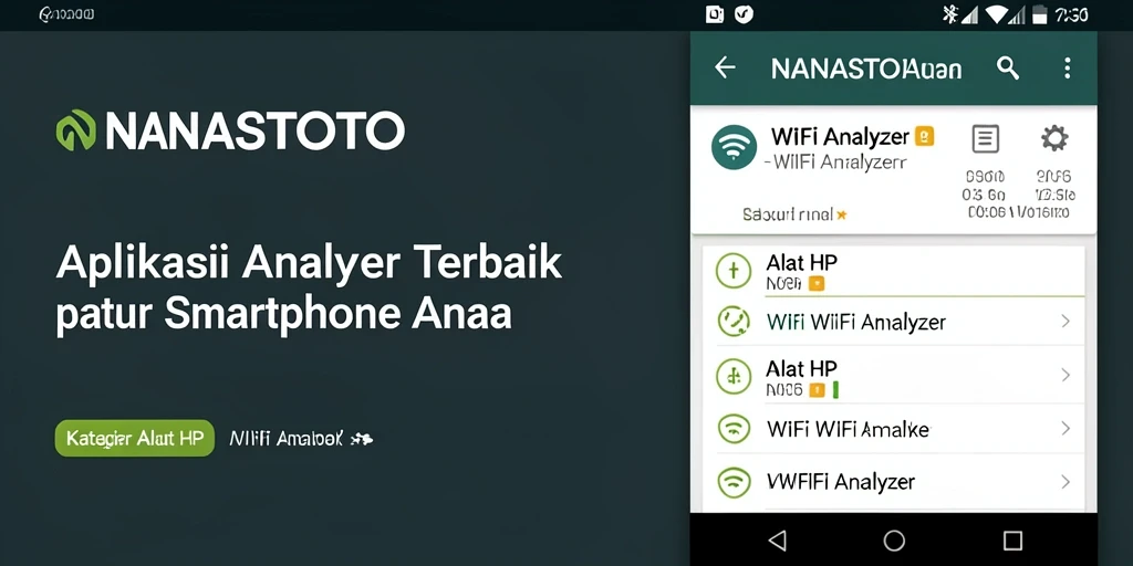 Antarmuka pengguna NANASTOTO yang menampilkan analisis WiFi secara jelas.
