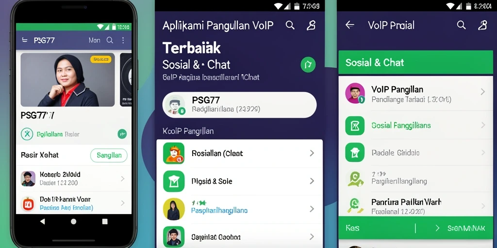 Tampilan antarmuka aplikasi PSG77 untuk panggilan VoIP yang user-friendly.