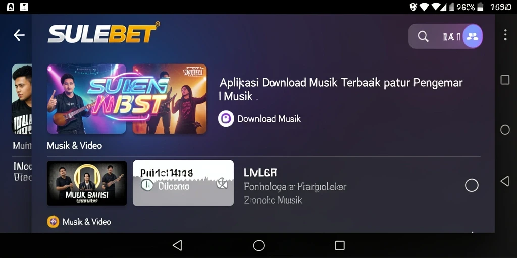Antarmuka SULEBET yang intuitif untuk Download Musik.
