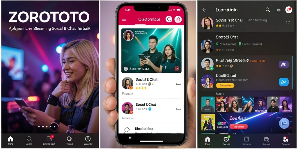 Tampilan antarmuka utama ZOROTOTO yang intuitif untuk Live Streaming.